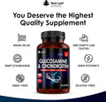 New Leaf Products Glucosamine and Chondroitin High Strength - Enriched With Turmeric And Vitamin C - Glucosamine Sulphate Chondroitin Sulphate Food Supplement - Contributes To The Normal Function of Bones 365 Capsules