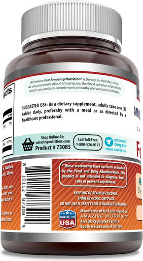 Amazing Nutrition Formulas Folic Acid (Vitamin B9) 400 mcg Tablets | Non-GMO | Gluten | Made in USA (400 mcg 250 Count)