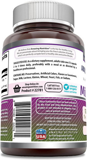 Amazing Nutrition Formulas Milk Thistle 175 mg Capsules Supplement | Non-GMO | Gluten | Made in USA (1 Pack 120 Count)