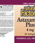 Natural Factors Astaxanthin Plus Antioxidant Support for Eye Cardiovascular and Immune Health 60 Softgels