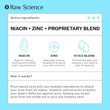 Anti Acne Supplements Cystic Acne Treatment For Teens Hormonal Acne Pills With Acne Vitamins For Men & Women Clear Skin Supplement: Vitamin A, Zinc, Niacin Oily Skin & Breakout Control - 60 Caps