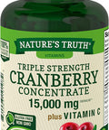 Nature's Truth Triple Strength Cranberry Concentrate 15000 mg Plus Vitamin C Capsules, 90 Count