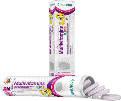 Nutrazul KIDS Multivitamin Effervescent Tablets - Raspberry 20s 20 Days Supply Gluten Free Sugar Free Lactose Free & Preservative Free