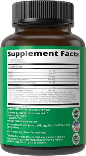 Plant Based Calcium - Red Marine Algae Calcium Supplement With Vitamin C, D3, K, Magnesium, And Whole Food Vegetable Blend. Vegan Capsules For Bones And Joints. 120 Calcium Pills, Tablets