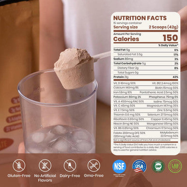 Upnourish Plant Based Meal Replacement Protein Powder Creamy Chocolate Flavor 15 Servings