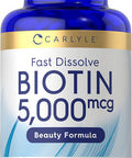 Carlyle Biotin 5000Mcg | 500 Fast Dissolve Tablets | Vegetarian, Non-Gmo, Gluten Free Supplement
