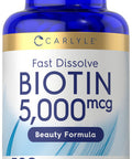 Carlyle Biotin 5000Mcg | 500 Fast Dissolve Tablets | Vegetarian, Non-Gmo, Gluten Free Supplement