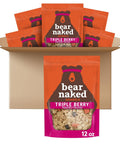 Bear Naked Granola Cereal, Vegan, Breakfast Snacks, Triple Berry Crunch (6 Bags)
