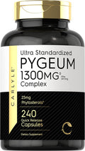 Pygeum Standardized 1300Mg | 240 Capsules | Non-Gmo, Gluten Free | Pygeum Africanum Bark Extract Supplement | By Carlyle