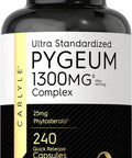 Pygeum Standardized 1300Mg | 240 Capsules | Non-Gmo, Gluten Free | Pygeum Africanum Bark Extract Supplement | By Carlyle