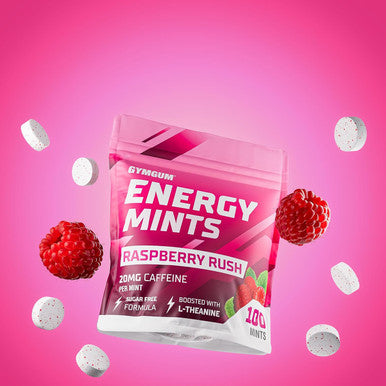 Energy Caffeine Mints Caffeine + L-Theanine + B Vitamins Caffeinated Mints With 60Mg Caffeine Per Serving Delicious Sugar Energy Mints (Raspberry Rush, 100 Count)