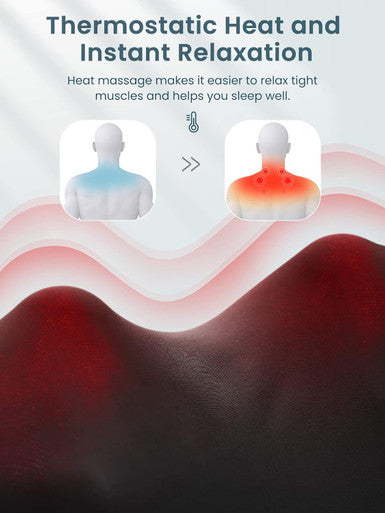 Careboda Shiatsu Neck And Back Massager With Soothing Heat, Electric Shoulder Massage 8 Nodes Deep Tissue 3D Kneading Massages For Pain Relief, Best Christmas Gifts For Man, Woman, Friends, Parents