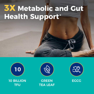 NewRhythm Akkermansia Muciniphila Probiotic 10 Billion TFU Pasteurized Maximum Stability Green Tea Leaf EGCG GLP-1 Production Metabolic Health Gut Immunity for Women & Men 60 Caps