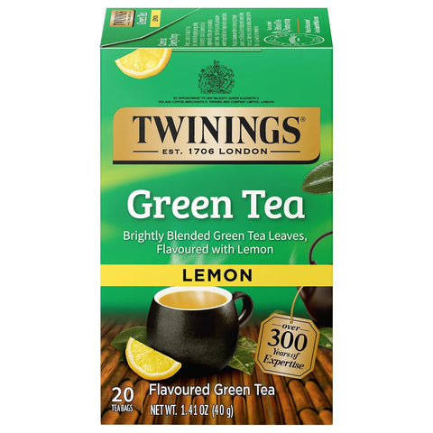 Twinings Lemon & Ginger, Caffeine-Free Herbal Tea Bags, 100 CT Box (1 Pack) | Spicy & Tangy, Ginger, Lemon Peel, Lemongrass, Blackberry Leaves, Soothe Digestion, 100 Foil Lined Individually Wrapped Bags