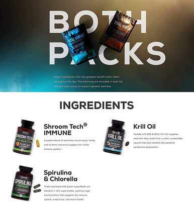 Onnit Total Human Day and Night Vitamin Packs for Men and Women 7-Day Supply Capsule- Adult Multivitamin