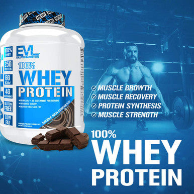 Evlution Nutrition 100% Whey Protein, 25g of Whey Protein, 6g of BCAAs, 4g of Glutamine, (5 LB, Double Rich Chocolate)