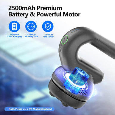 Hyako Handheld Professional Mini Orbital Buffer Relief Massager Adjustable Multi Speed Vibration Deep Tissue Body Chiropractic Massager For Neck Shoulder Leg Back Muscle Pain Relief Massage Therapy