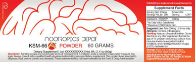KSM66 Ashwagandha Powder 60 Grams Withania somnifera Extract Ayurvedic Herb Adaptogen Supplement Supports Stress Promote Relaxation Increase Energy Memory Focus
