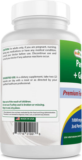 Best Naturals Parsley and Garlic 1000 mg per Serving 250 Vegetarian Capsules. Gluten and Non-GMO.
