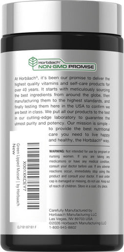 Horbaach Green Lipped Mussel 120 Capsules