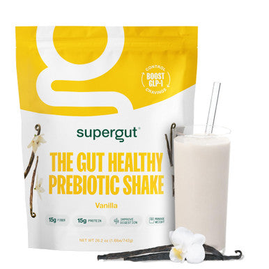 Supergut Prebiotic Shakes | Meal Replacement | Boost GLP-1 | High Protein and Fiber | No Added Sugar | Keto Food Meal Snack (Vanilla 14 servings)