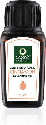 Organic Harvest - Cinnamon Essential Oil USDA, OneCert, Certified Organic, 100% Pure, Undiluted, Therapeutic Grade, Excellent for Aromatherapy, 1/3 fl. Oz / 10 ml