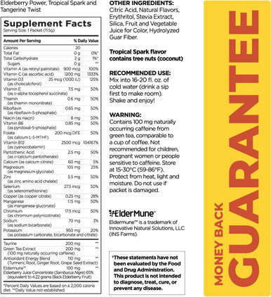 Pureboost Immune Clean Energy Booster, Refreshing Energy Drink Mix And Immunity Supplement With Elderberry, 1,200 Mg Vitamin C, Vitamins A + D, And Zinc. Sugar-Energy (Combo Pack, 30 Count)