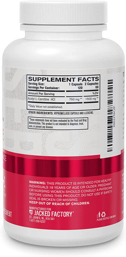Acetyl L Carnitine 750mg Supplement Extra Strength LCarnitine ALCAR for Energy Body Recomposition Memory More Zero Fillers 120 Non GMO Veggie Pills