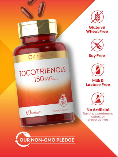 Carlyle Tocotrienols Supplement | 150mg | 60 Softgels | Non-GMO and Gluten Complex