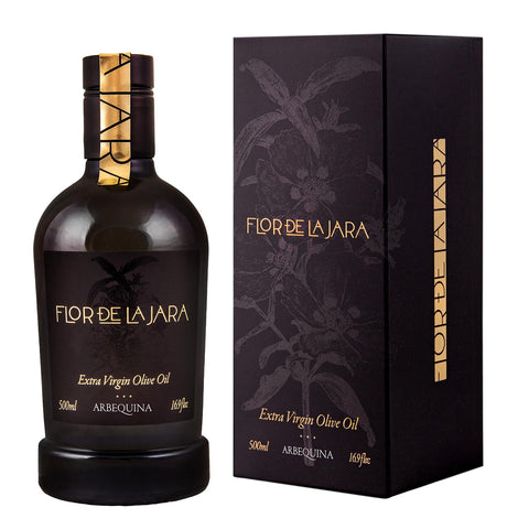 FLOR DE LA JARA Premium Extra Virgin Olive Oil from Spain, First Cold Pressed, Polyphenol-Rich, Monovarietal Picual, Hand-Harvested Olives, Family-Owned Grove, Low acidity (0,1%), 16.9 fl oz (500ml)
