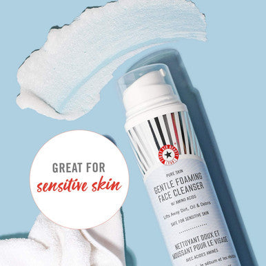 First Aid Beauty Pure Skin Gentle Foaming Face Cleanser, Sensitive Skin Foam Cleanser with Amino Acids - 4.5 oz.