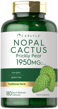 Nopal Cactus 1950 Mg | 180 Capsules | Prickly Pear | Non-Gmo, Gluten Free | By Carlyle