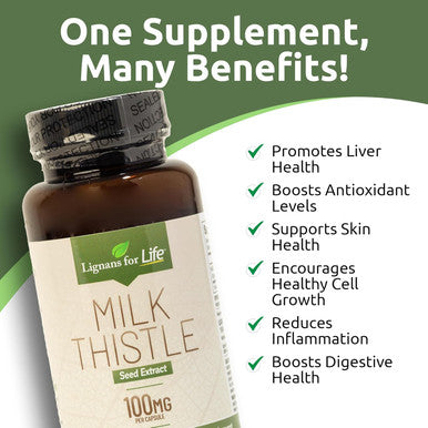 Lignans For Life Milk Thistle Seed Extract Herbal Supplement For Dogs, 100Mg - 60 Vegetarian Capsules, Canine Liver Health, Natural Milk Thistle Supplement, Liver Supplement, Liver Support Supplement