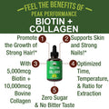 Liquid Collagen For Women And Men With Biotin. Advanced 2-In-1 Oral Drops For Hair Growth, Skin, And Nails. 10,000 Mcg Bovine