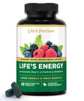 Life's Fortune Life's Energy Advanced Multi-Vitamin and Mineral for Men & Women Non-GMO - Super Greens - ORAC Berries - AntiOxidants - Enzymes - Iron Free - GMP Tested 60 Veggie Tablets