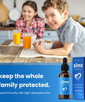 Liquid Zinc For Kids & Adults Vegan, Pure Ionic Zinc Drops Enhanced With Vitamin C Elemental Zinc Supplements For Immune Support Sugar-Zinc Liquid 4 Oz