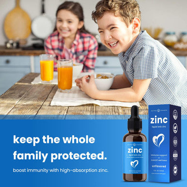 Liquid Zinc For Kids & Adults Vegan, Pure Ionic Zinc Drops Enhanced With Vitamin C Elemental Zinc Supplements For Immune Support Sugar-Zinc Liquid 4 Oz