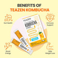 Teazen 3 Flavors 40 Sticks Variety Pack Grapefruit Drink Mix (20 Sticks) and Kombucha Lemon Citron Flavor (20 Sticks)