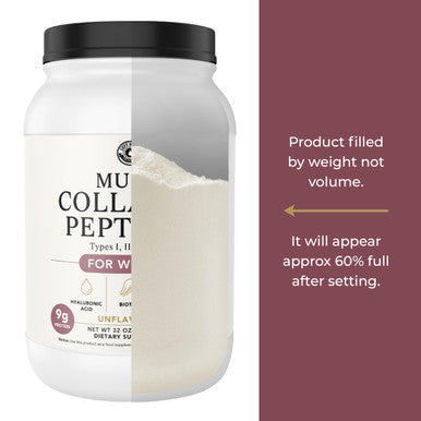 Left Coast Performance Multi Collagen Powder with Biotin Hyaluronic Acid Vitamin C (2lb Value Size) | Hydrolyzed Collagen Supplement (Types I II III V X) Hair Skin Nails for Women Men