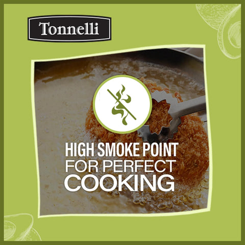 Tonnelli Premium Cold Pressed Naturally Refined Avocado Oil, 1 Liter (2 Pack) | High Smoke Point 520F | Product of Spain | Certified Kosher (including Passover)