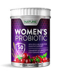 Built Nature Probiotics For Women 50 Billion Cfu, 9 Probiotic Strains With Prebiotics, Cranberry & D-Mannose, Digestive, Immune, Vaginal & Urinary Health, Shelf Stable, Delayed Release, 30 Veggie Capsules