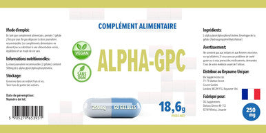 Alpha Gpc Choline 500Mg Serving 60 Vegan Capsules, 3Rd Party Lab Tested, High Strength Supplement, No Fillers Or Bulkers, Gluten And Gmo