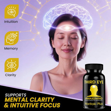Kailash Herbals Third Eye Awakening Organic Haritaki Capsules- Kailash Herbals-100 Capsules 650 Mg Each Terminalia Chebula Vegan