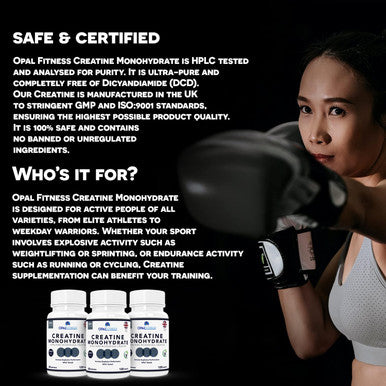 OPALFITNESS Creatine Monohydrate Tablets by Opal Fitness ÃƒÂ¢Ã¢â€šÂ¬Ã¢â‚¬Å“ Easy to Swallow Vegan Tablets - Scientifically Proven to Increase Muscle Strength High Intensity Explosive Energy, and Build Lean Muscle Mass