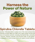Go Nutra Organic Chlorella & Spirulina Tablets, 50/50 Blend, 500Mg Each, 720 Count, 4 Months Supply, Superfood Rich In Vegan Protein Chlorophyll | Spirulina Chlorella Tablets Organic