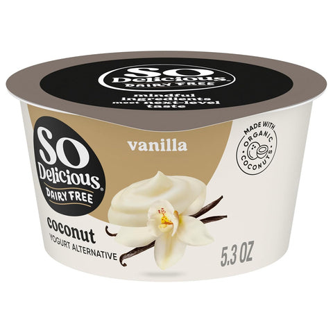 So Delicious Cultured Coconutmilk Dairy-Free Yogurt, Strawberry-Banana, 5.3 Ounce Plant-Based Vegan Dairy-Free Yogurt Alternative, Great in Smoothies Protein Shakes or Cereal