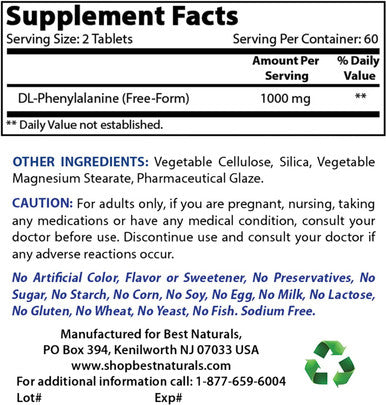 Best Naturals DLPA 500 mg & 5-HTP 100 mg
