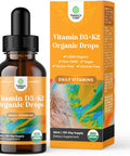 Natures Craft Liquid Vitamin D3 with K2 for Adults - Organic Vitamin D3 K2 Drops with 2000IU per Serving - Vegan Vitamin D3 Liquid Drops for Bone Muscle Heart & Immune Support with MCT Oil for Enhanced Absorption