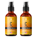 DOUBLE SIZED 2Oz Vitamin C Serum for Face with Hyaluronic Acid and Vitamin E Brightening Face Serum 2Pack