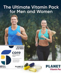 Planet 3 Vitamin Packs, Daily Vitamins For Immune, Energy, Heart & Vision Support Multivitamins, Vitamin D, Probiotics, Omega 3, Methyl B12 Core Supplements For Women And Men 30 Daily Packs